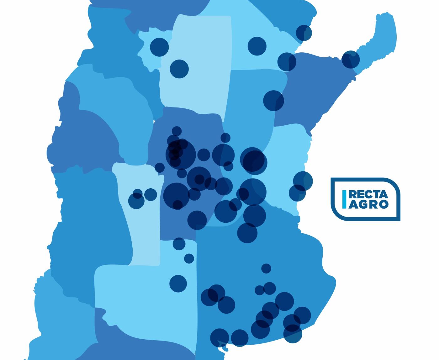 Mapa de centros comerciales de Recta Agro